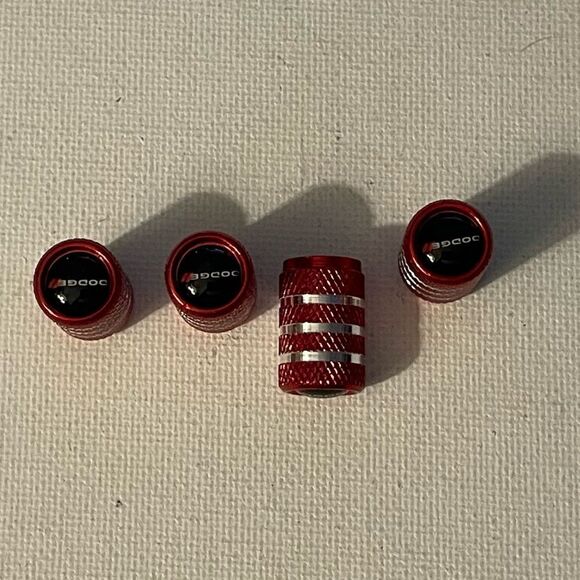 Dodge Logo Valve Stem Caps in Red set of 4 NWT - Picture 1 of 4